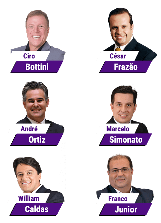 Ciro Bottini, Greice Joviane,  André Ortiz, Marcelo Simonato, Franco Junior, William Caldas